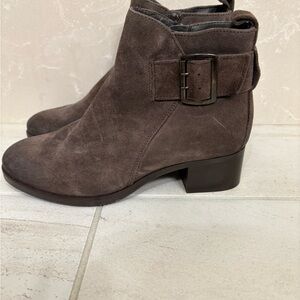 Clarks Chocolate Suede Ankle Booties